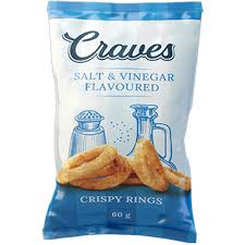 Craves Rings Salt & Vinegar 60g Bag
