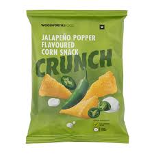 Woolworths Jalapeno Popper Cone Shaped Corn Snack 100g bag